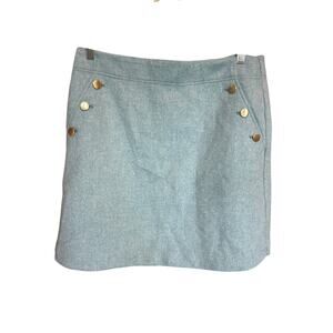 LOFT | (NWT) Dusty Blue A Line Wool Blend Skirt | 12